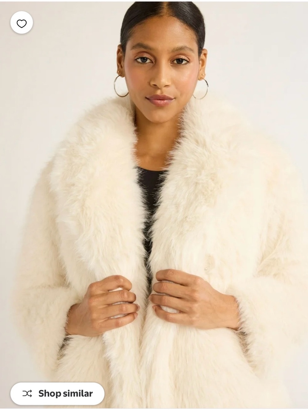 Scoop Faux Fur Jacket Ivory Cream Plush Coat Women’s XS (0-2) Soft Glam Winter